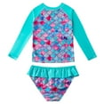thumbnail image 5 of WOLLED Kids Girls Swimsuits Toddler Two Piece Rash Guard Set Long Sleeve Bathing Suit 4-9T Quick Dry Beach Surfing Liner Swimwear with Upf 50+ Sun Protection, 5 of 11