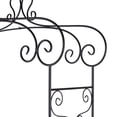 thumbnail image 6 of DecMode 95" Indoor Outdoor Arched Black Metal Scroll Garden Arbor with Finial, 6 of 14