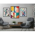 thumbnail image 6 of Kate and Laurel Sylvie Mid Century Modern Pattern Framed Canvas Wall Art by Rachel Lee of My Dream Wall, 23x33 Black, Colorful Abstract Art Print for Wall, 6 of 6