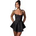 thumbnail image 1 of BaoWw Robes Mini Sans Bretelles pour Femmes avec Nœud Satin Robe de Retour à la Maison pour Adolescentes Robes Courtes Cocktail, 1 of 5