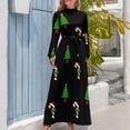 thumbnail image 3 of Vestido largo de mujer con árboles y bastones de caramelo, vestido de noche 2024, vestido de fiesta, 3 of 4