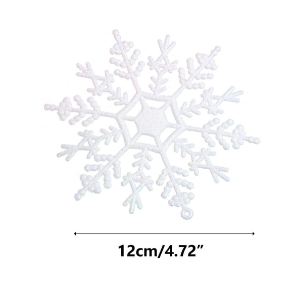 yulier 3 Pcs Ornements de Flocons de Neige Blancs de Noël Flocons de Neige Pailletés en Plastique Ornements Suspendus Décoratifs pour Décorations d'Arbre de Noël d'Hiver