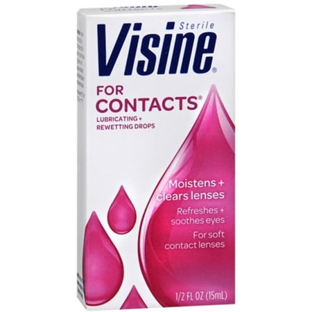 Visine Pour les contacts Huiles et gouttes hydratantes Eye 0,50 oz (Pack de 3)