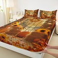 thumbnail image 6 of Castle Fairy Sunflower Pumpkin 3pcs Twin Sheet Sets,Autumn Harvest Twin Fitted Sheet,Lodge Cabin Breathable Flat Sheet,Breathable Botanical Home Decor, 6 of 7