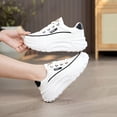 thumbnail image 6 of XIMIN Women's Leather Platform Increasing High Heel Leather Upper Sneakers Fashion Chunky Lace Up Sports Trainers High Top Casual Non-Slip Walking Wedge Sneakers, 6 of 6