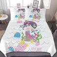 thumbnail image 1 of HAHDAXIA Mermaid Bedding Solid Comforter Set for All Seasons 3 Pieces(1 Comforter+2 Pillowcases) Soft Microfiber Bedding Set Queen(90"x90"), 1 of 7