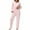 Pink, variant on Amidoa Womens Pj Set Ruffle Cotton Green High Waist Pants Drawstring Cute Collared Tracksuit Womens Loungewear L