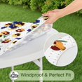 thumbnail image 5 of Pioneer Flower Floral Print Pattern Round Fitted Tablecloth with Elastic Edge,Dining Table Cover Waterproof,Outdoor Round Tablecloth for Camping,Dining,Indoor and Outdoor, 5 of 7