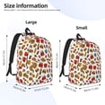 thumbnail image 4 of Balery Hot Dog Pizza Vintage Canvas Backpack for Men and Women - Large Capacity, Durable Travel Laptop Bag for School, Work, Hiking, and Outdoor Activities, 4 of 7