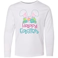 thumbnail image 3 of Inktastic Happy Easter with Bunny Ears and Flowers Long Sleeve Youth T-Shirt, 3 of 5