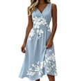 thumbnail image 2 of QUNYINEY Womens Summer Dresses Plus Size A Line Sleeveless Floral Long Sundress Casual V Neck Loose Fit Vacation Dresses, 2 of 5