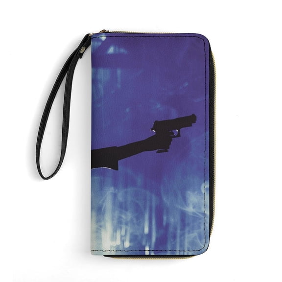 Womens Wallet Bifold Ladies Cluth Bag Wristlet Wrist Strap Long Purse Agent Game Design