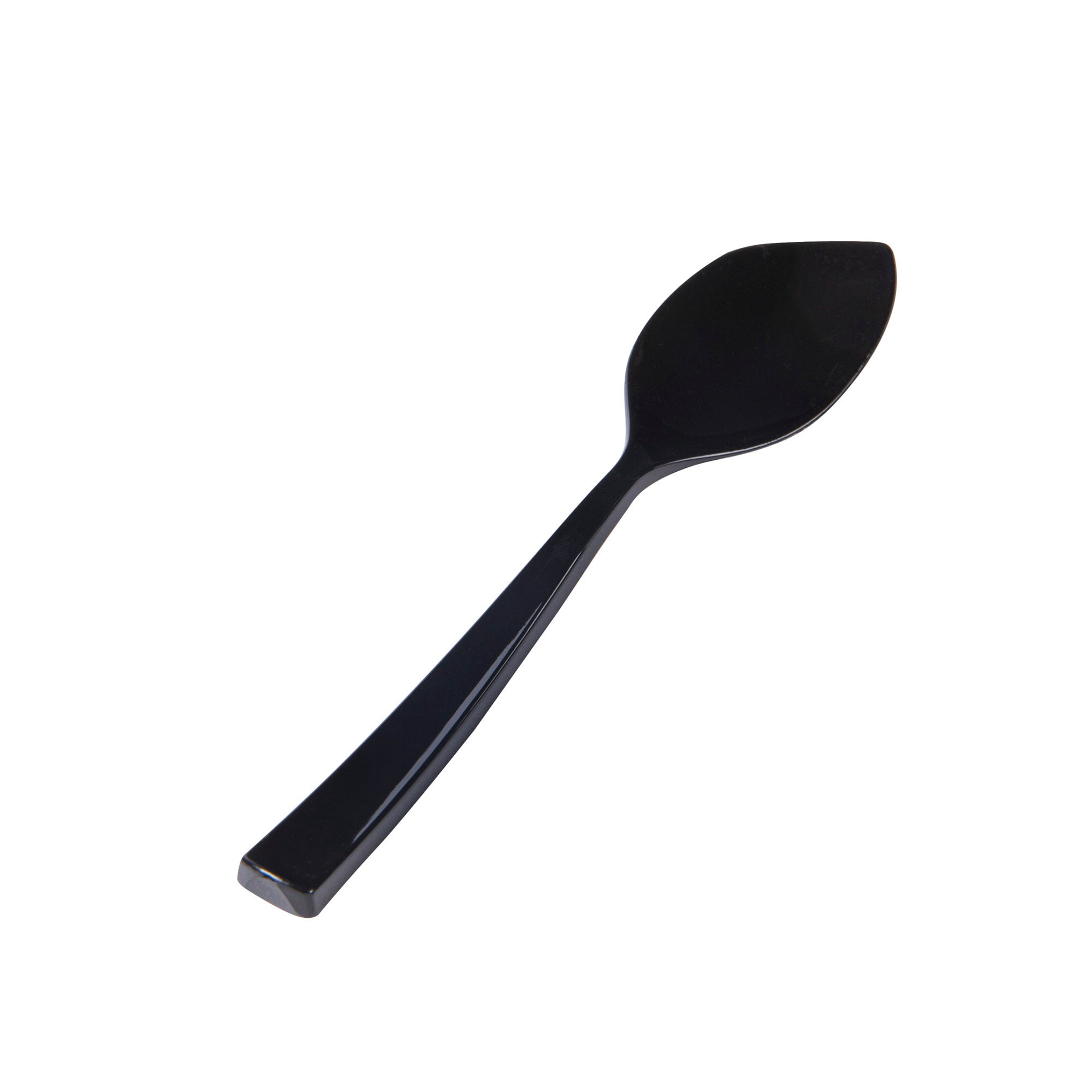 Coppetta Black Plastic Petal Spoon - 4 1/2" x 1" - 500 count box