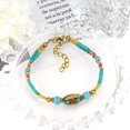 thumbnail image 4 of Vibrant Nature Mix Turquoise and Red Coral Stones Double Strand Brass Bracelet, 4 of 4