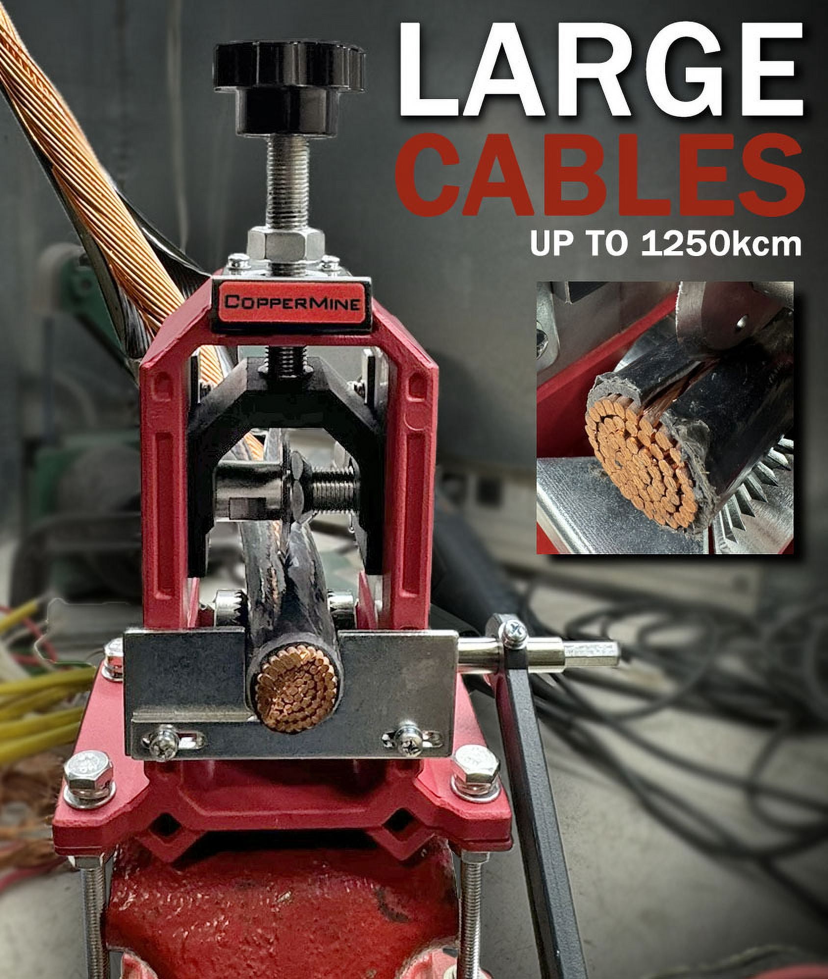 CopperMine CT-302 Drill Operated Wire Stripper Manual Wire Stripping Machine for Cables up to 1-1/2" Copper Wire Stripper