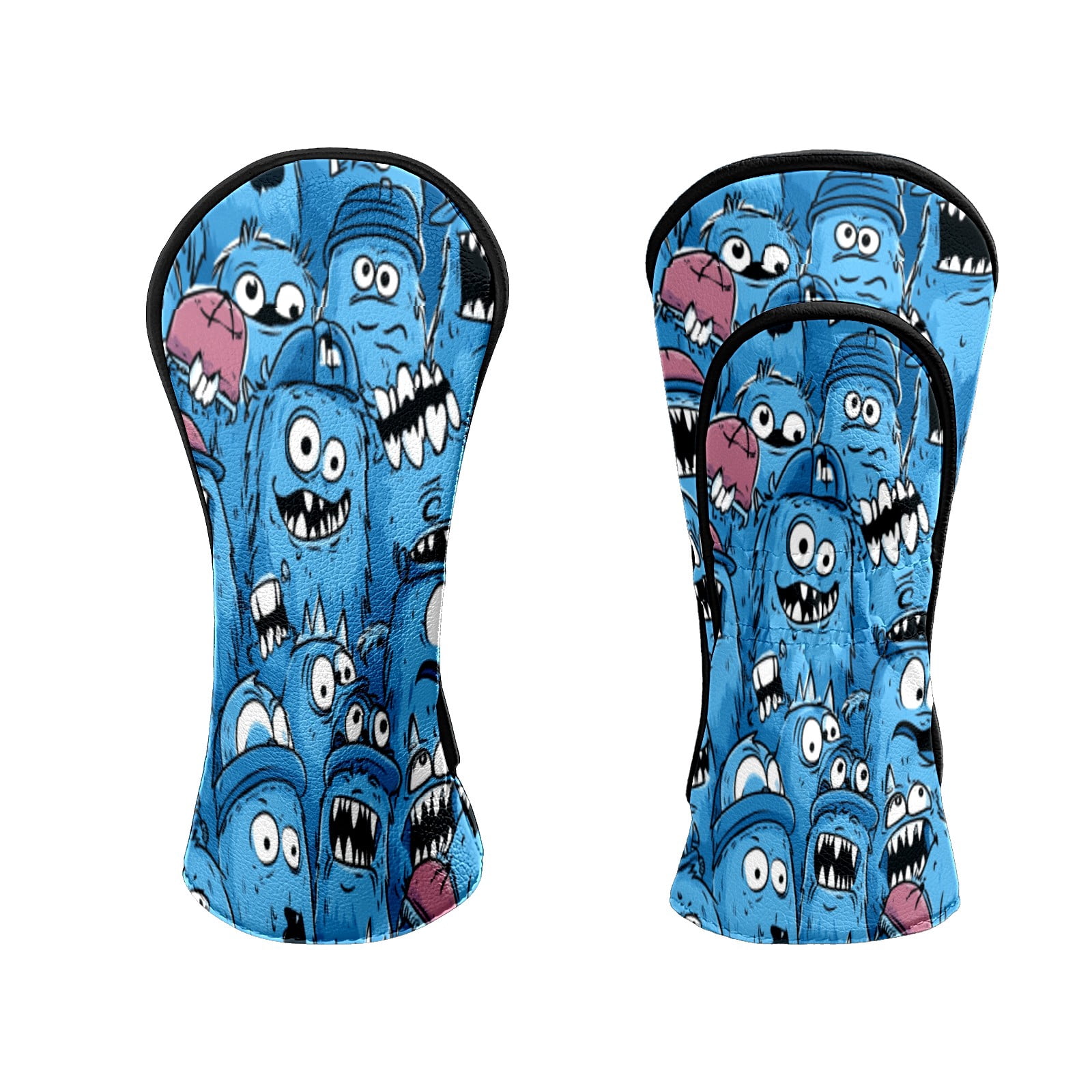 Golf Club Head Covers Funny Monster Premium Plush Velvet Lining, Waterproof Golf Headcovers Driver & Fairway Woods for Scratch Protection Novelty Gift for Men & Women