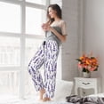 thumbnail image 4 of Uemuo Lavender Flowers Pattern Women's Wide Leg Palazzo Lounge Pants with Pockets Light Weight Loose Comfy Casual Pajama Pants-XX-Large, 4 of 9