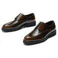 thumbnail image 4 of Santimon Brown Dress Shoes for Men Thick Sole Derby Shoes Business Formal Shoes for Wedding Formal Occasions US 11.5, 4 of 8