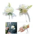 thumbnail image 4 of Boutonniere de Ramillete de Muñeca Sunnimix Hecho a Mano para Fiesta de Boda Blanco, 4 of 6