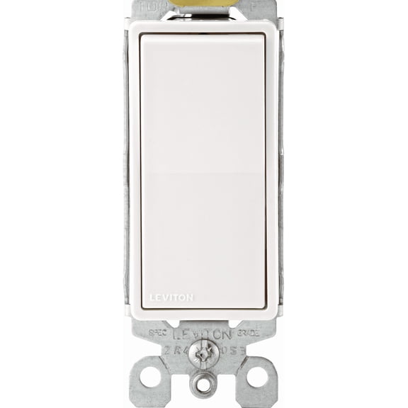 Leviton Toggle Switch — Decora® Rocker-Style Design in White — UL Listed for US Residential Electrical Code Compliance, Drop-in NEC-Standard Wiring