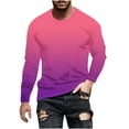 thumbnail image 5 of Dagegui Long Sleeve T-Shirts for Men Gradient Color Tie Dye Shirt Big and Tall Loose Fit Casual Pullover Shirts Fall Basic Crewneck Tees Tops Pink 4XL, 5 of 5