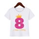 thumbnail image 3 of Camiseta de algodón estampada con número de cumpleaños de corona, regalo de cumpleaños para niños, camiseta para niña, camiseta divertida y linda para bebé, ropa para niños, 3 of 5