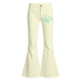 thumbnail image 4 of TGPMGRZ Flare Pants for Girls High Elastic Waist Flare Dress Pants with Pockets (Heart, Girl, 13-14 Years, Beige), 4 of 5