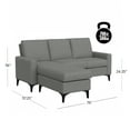 thumbnail image 3 of Hillsdale  Matthew Upholstered Reversible Chaise Sectional - 36H x76W x 57.25D Smoke - Left Facing, 3 of 5