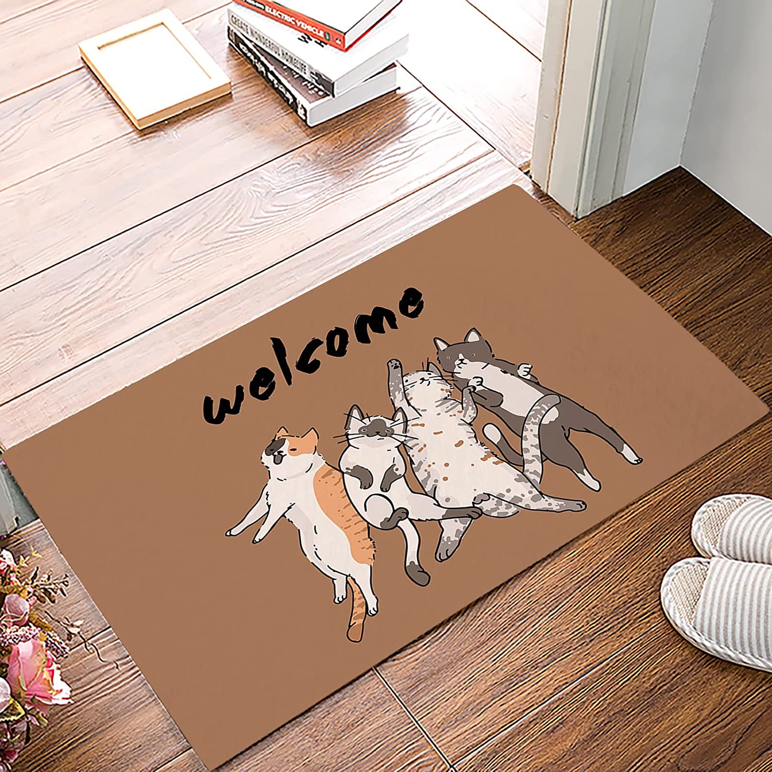 Cat Door Mats, 20" x 32" Outdoor Indoor Entrance Doormat, Absorbent