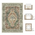 thumbnail image 5 of SIXHOME 5'x7' Area Rug Washable Retro Living Room Bedroom Carpet Soft Floral Distressed Indoor Rug Sage Green, 5 of 8