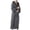 Grey, variant on Women Robe Long Sleeve Autumn/Winter Plus Size Couple Jacquard Men's Pajamas Homewear Long Nightgown Belted Bathrobe Grey XL