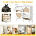 thumbnail image 3 of YYAo Shoe Cabinet Storage Organizer, 2 Rows Of 4 Dump Buckets With High Feet Round Rattan Shoe Cabinet,White, 3 of 13
