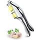 thumbnail image 1 of ZHAOCHENG Prensa de ajos de acero inoxidable de primera calidad, trituradora de ajos 2 en 1 duradera con mango ergonómico antideslizante, prensa de ajos de acero inoxidable, gancho para colgar, resist, 1 of 5