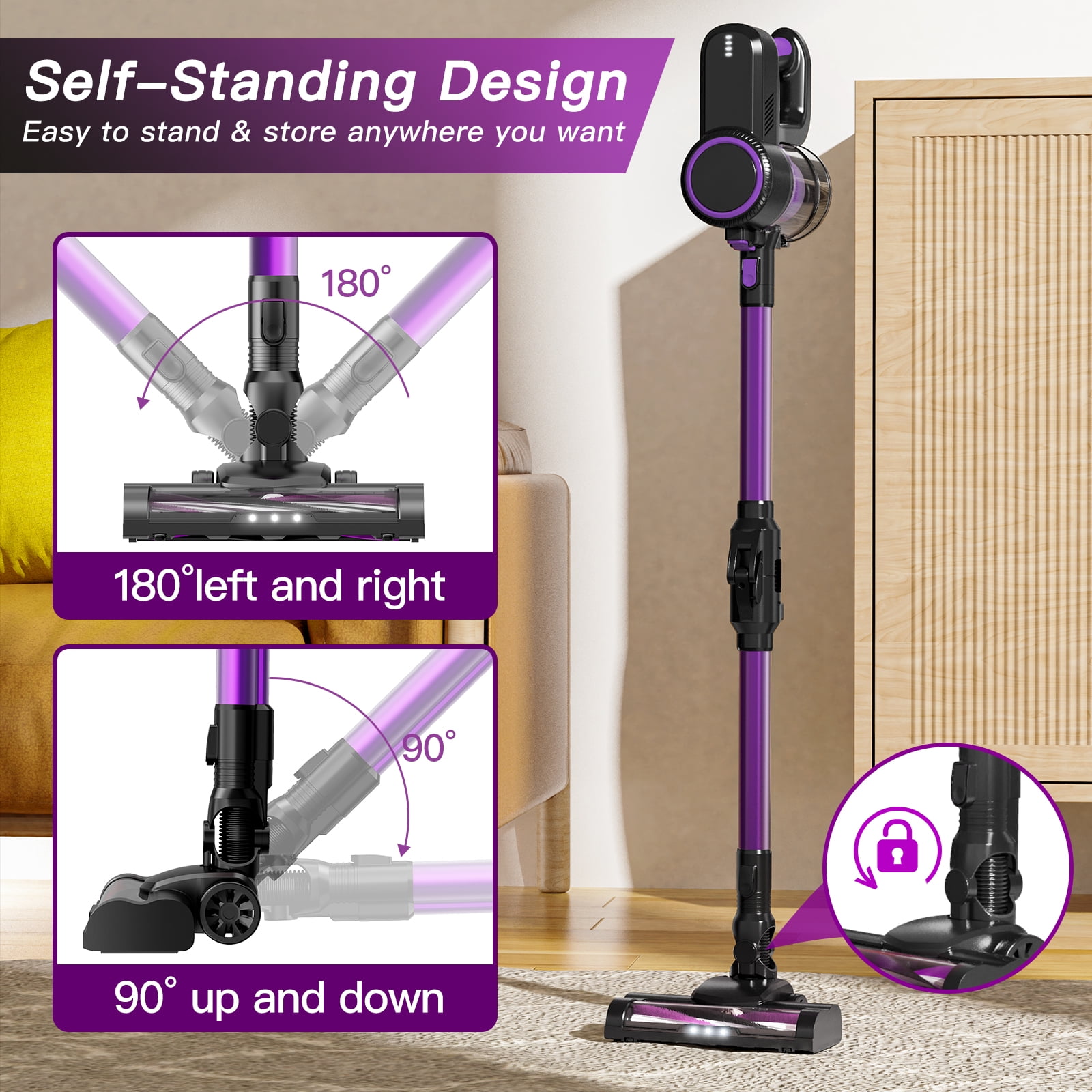Texous Brushless Cordless Vacuum Cleaner Lightweight Bendable for Carpet Hard Floor Pet Hair House Cleaning P8od Floor Carpet Pet Hair