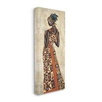 Stupell Industries Sophisticated Female Figure with Patterned Dress Designed by Jacques Leconte