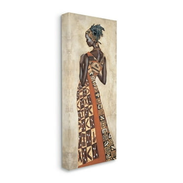 Stupell Industries Sophisticated Female Figure with Patterned Dress Designed by Jacques Leconte