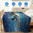 thumbnail image 4 of Sea Turtle Cooling Blanket, Lightweight Breathable Summer Throw Blanket with Double Sided Cold Effect, Coastal Blue Ombre Star Sky Picnic Beach Blankets Bed Sheet for Hot Sleepers 60"x80", 4 of 8
