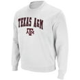 thumbnail image 2 of Men's Colosseum White Texas A&M Aggies Arch & Logo Tackle Twill Pullover Sweatshirt, 2 of 3