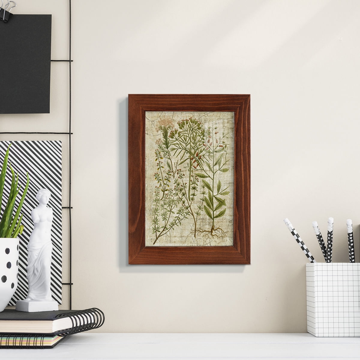 Garden Verses I -Framed Print w/glass-Chestnut