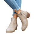 thumbnail image 5 of EKVAHL Ankle Booties for Women Cutout Casual Low Heeled Ankle Boots Comfortable Chunky Heel Dressy Booties Side Zipper Elegant Walking Short Boots, 5 of 5