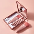 thumbnail image 5 of 1 Set Chic Pink Makeup Brush Set - Mirror Compact, 5pcs Soft Bristles Versatile for Blush Eye Foundation, 5 of 6