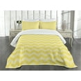 thumbnail image 3 of Ambesonne Chevron Quilted Bedspread Set 2 Pcs, Monotone Stripes Pattern, Twin Size, Yellow and Pale Yellow, 3 of 5