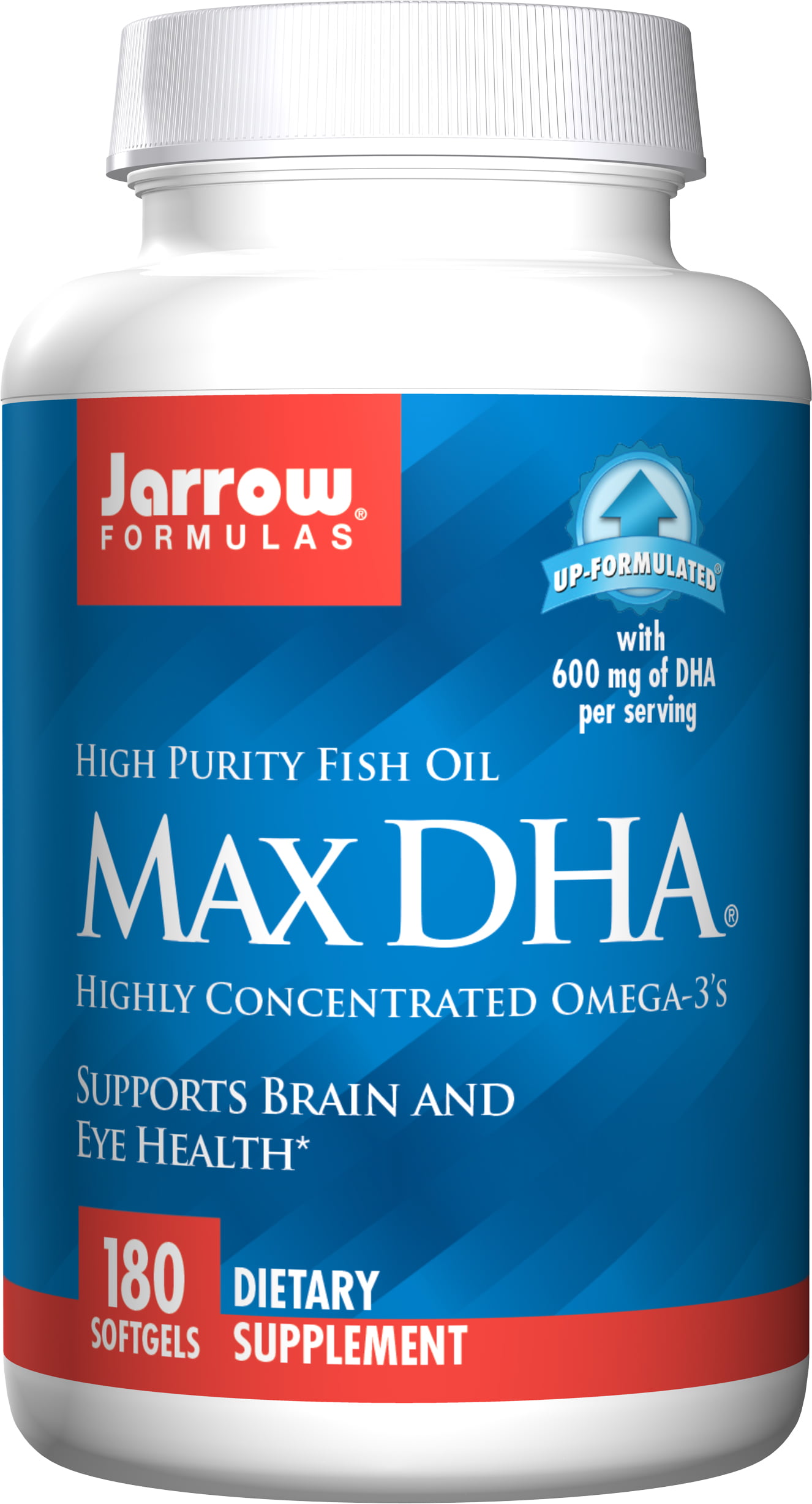 Jarrow Formulas Max DHA, Supports Brain and Eye Health,180 Softgels