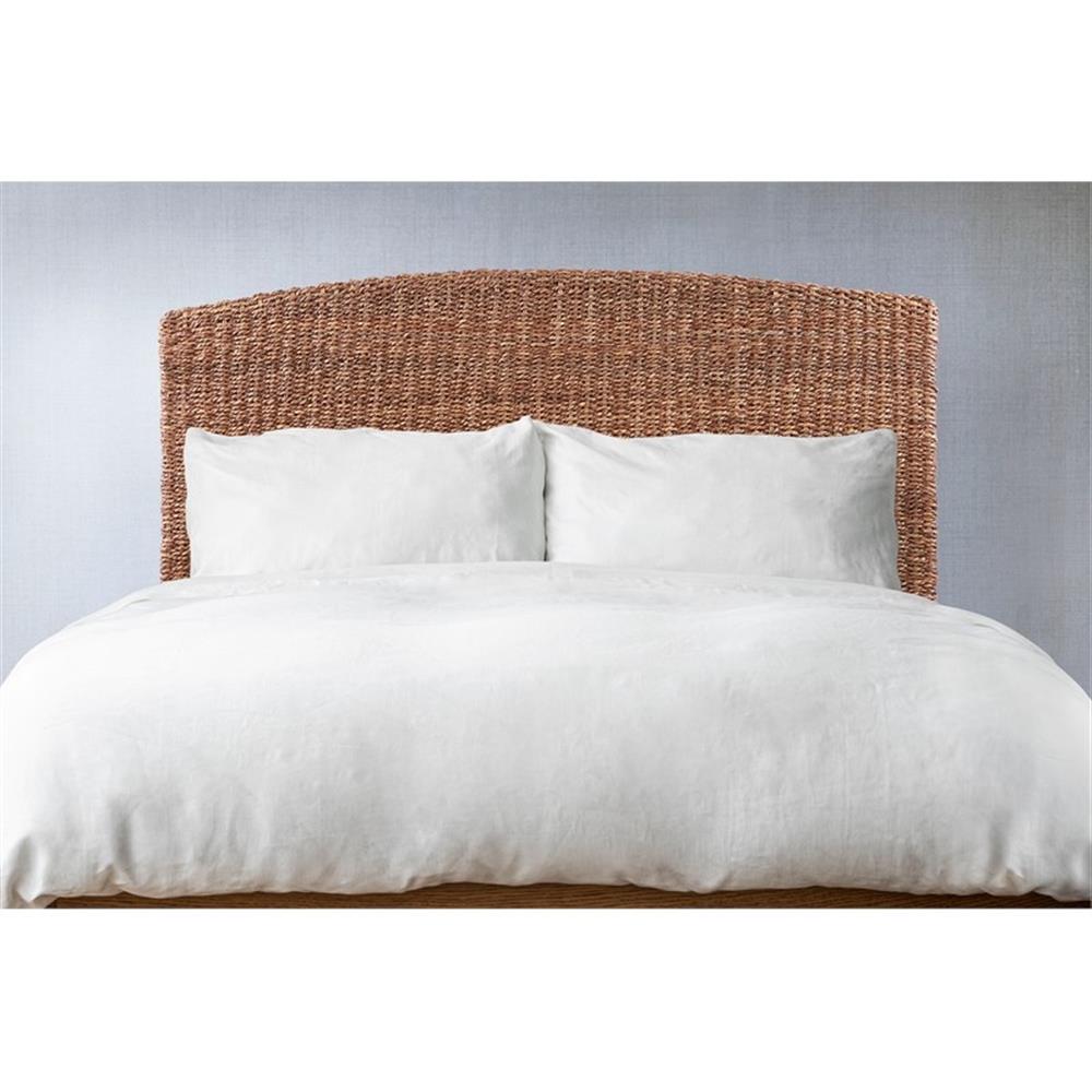 Belmont Home Estern 62.5" Banana Leaf Panel Queen Headboard in Honey/Dark Brown