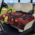 thumbnail image 3 of Psesaysky Golf Cart Seat Covers Universal Golf Cart Seat Blanket with 4 Pockets and Handle Fit for EZGO TXT RXV/Club Car DS Precedent Front Seats 2-Person Seats, Pirate Skull, 3 of 8