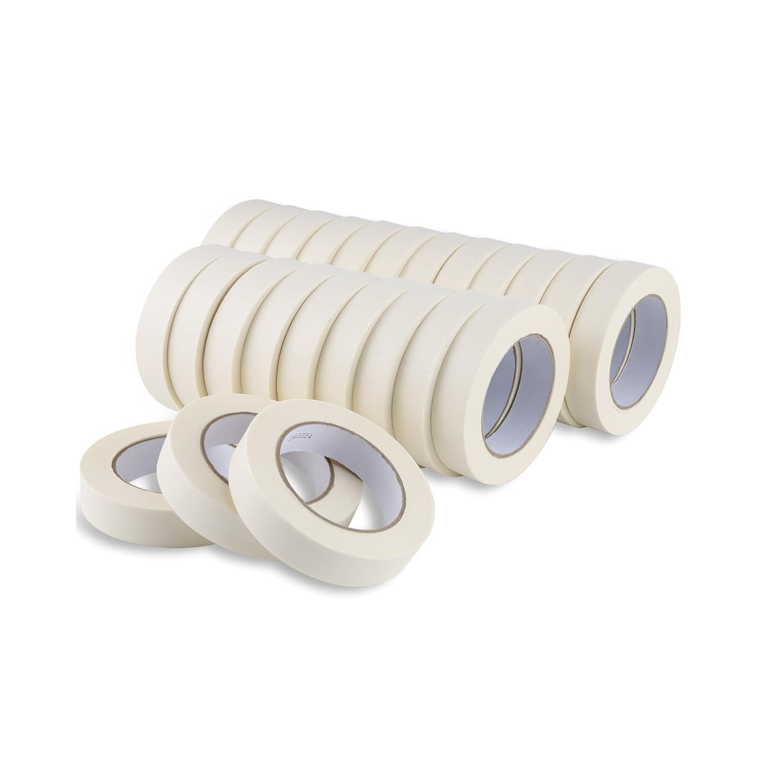 Masking Tape 1 inch, 24 Pack General Purpose Beige White Masking Tape, 1 inch x 55 Yards x 24 Rolls (1320 Total Yards)