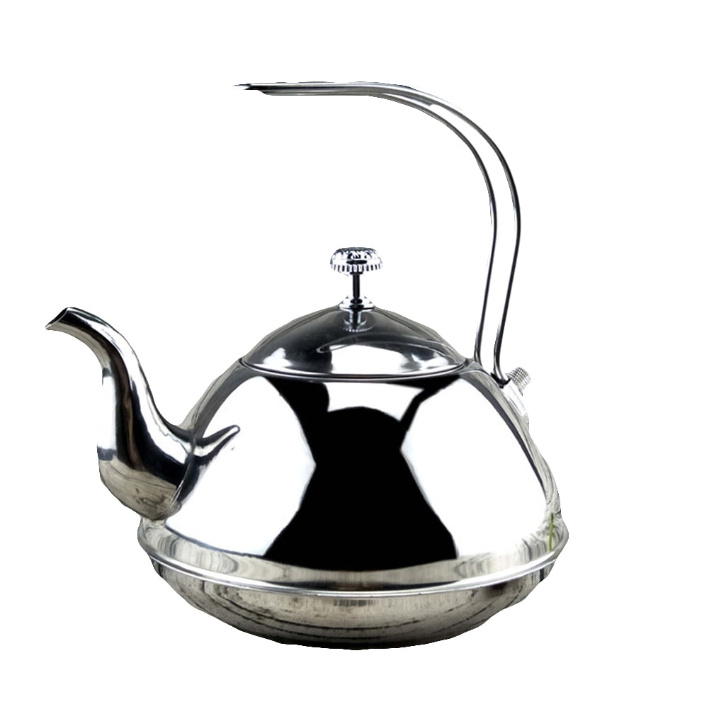 Tea Kettle Stainless Steel Teapot Metal Teakettle for Stovetop Induction Stove Top Heat Water Tea Pot for Home Kitchen Hotel Restaurant Cafe Silver as described
