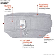Sharper Image Calming Heat Back Wrap with Relaxing Vibrations, Gray