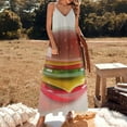 thumbnail image 3 of Hamburger Sleeveless Suspender Dress Summer Fashion Casual Long Dress, 3 of 9