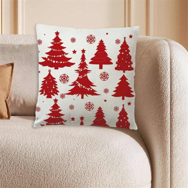 GiLiling Fall Throw Pillow Covers Merry Christmas Snowflake Tree